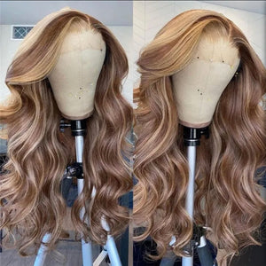 Dream Empire Honey Blonde Highlight Lace Front Wigs Human Hair Body Wave Colored Wigs