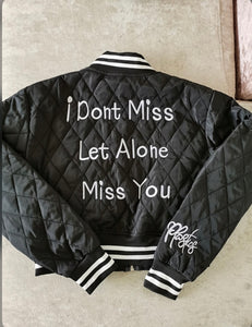 A Letter Embroidery Long Sleeve Baseball Jacket