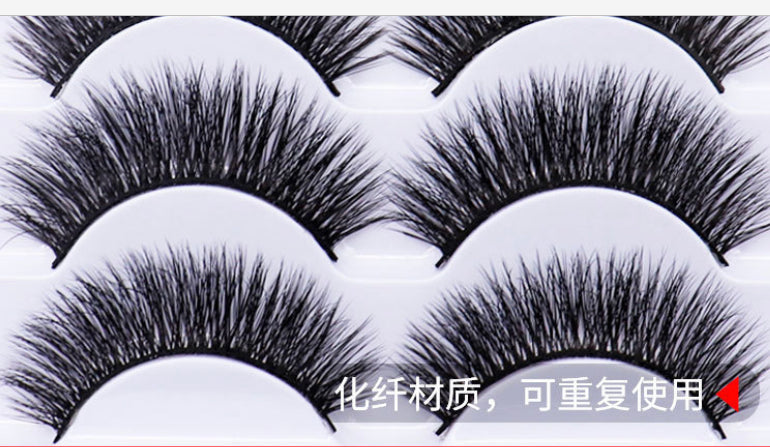 3D Nature Long Bushy Cross False Eyelashes 5 Pairs